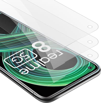 Cadorabo 3x Screenprotector geschikt voor Realme 8 5G / V13 / Q3 / Q3i / Narzo 30 5G - Beschermende Pantser Film in KRISTALHELDER - Getemperd (Tempered) Display beschermend glas in 9H hardheid met 3D Touch