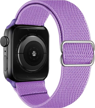 Horloge Band Geschikt voor Apple Watch 1-8 / SE (38/40/41 mm) Bandje Nylon Met Verstelbare Gesp - Lila