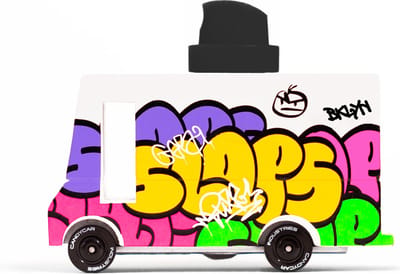 Candycar Vans: GRAFFITI Black (A807) 8,4x4,1x6,5cm, wooden diecast, in giftbox, 3+
