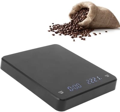 QTTVBTNA Koffieweegschaal Oplaadbaar - Precisie Digitale Weegschaal 3kg/0,1g - Met Tare Functie en Achtergrondverlichting