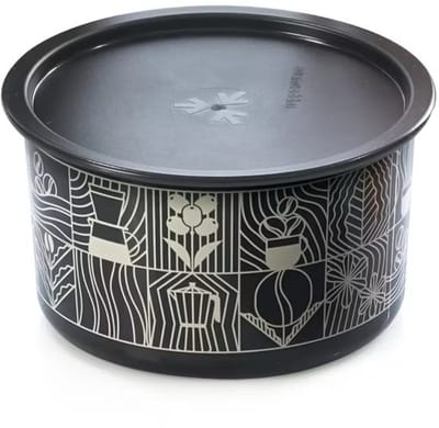 Tupperware Koektrommel met Koffieprint - Koffiebus Koffie trommel bewaartrommel