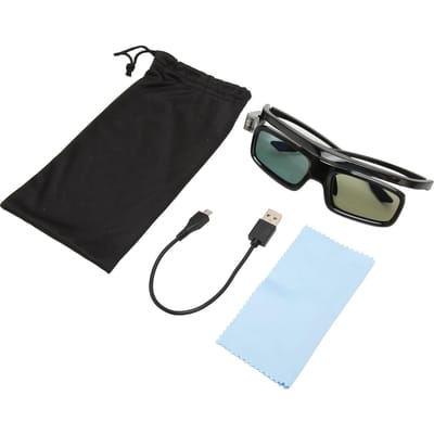 Lunettes 3D Professionnelles 144Hz Rechargeables par USB Lunettes 3D à Obturateur Actif pour Tous les Vidéoprojecteurs 3D DLP Link GL1800