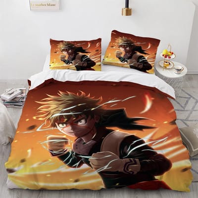 Nieuwe Anime My Hero Academy Beddengoed Set Anime Personages Dekbedovertrek 3D Cartoon Polyester Dekbedovertrek Queen King Size Kinderen Jongens 200x200cm 3pcs