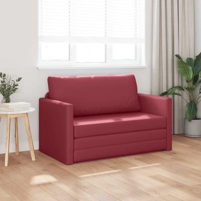 vidaXL - Slaapbank - Wijnrood - 124 - x - 71 - x - 78 - cm - Kunstleer