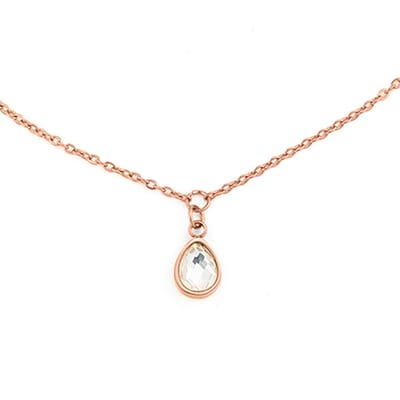 Victorious Dames Ketting - Rosé Goud - Model: Crystal Water