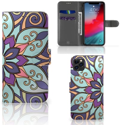 Apple iPhone 11 Pro Max Hoesje Purple Flower