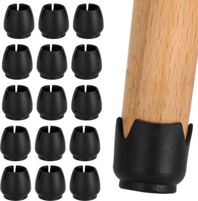 Springos Stoelpoot Beschermers | Stoelpootdoppen | Vloerbescherming | 16 stuks | 12-16 mm | Zwart