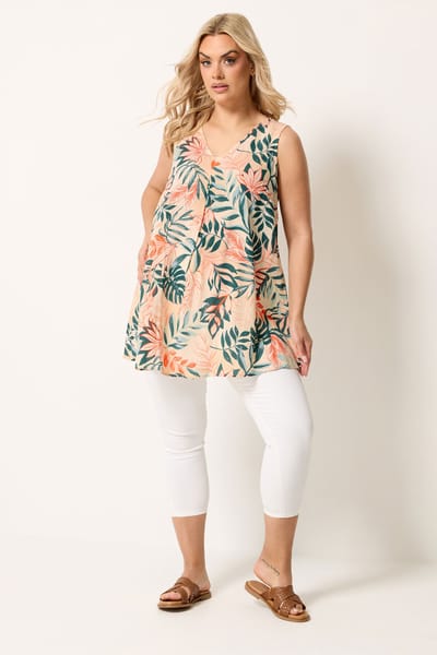 Yours Crème Tropische Cami Vesttop Size 42