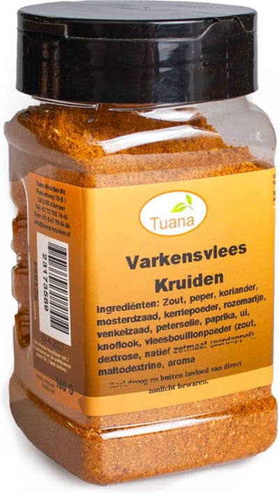 Tuana Kruiden - Varkensvlees Kruiden - Strooibus 180 Gram - Tuanashop - MP-V-0010