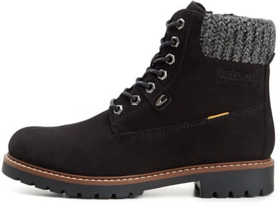 camel active Hoge veterschoen van nubucklee - Maat womenswear-38 - Zwart