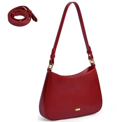 Dailygoods - Aucuu Schoudertas Y2K Clutch Purse voor vrouwen, lederen tas voor vrouwen, crossbody tassen, lederen dames hobo tassen, halvemaan hobo handtas, oksel portemonnee met 2 verstelbare riemen, #1 Rood