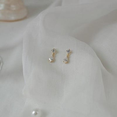 925 Sterling Zilver Verguld 14k Goud Kleine Schattige Zirkonia Oorknopjes Vrouwen Klassiek Elegant Trouwsieraden zilver