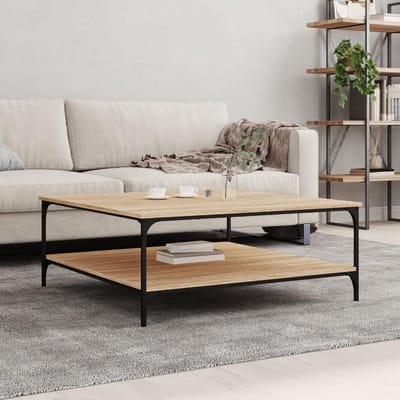 Moderne Salontafel van Gemanipuleerd Hout 100x100 cm voor Woonkamer en Kantoor