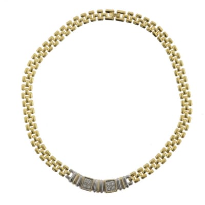 Behave - Ketting - Klassiek - Dames - Goud kleur - Zilver - Steentjes - 45 cm