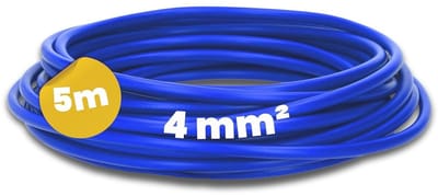 Kalitec 5 meter H07V-K 4 mm² donkerblauwe bedradingskabel | flexibele enkeladerige kabel | 4 mm² gevlochten draad | fijnaderige bedrading | enkele geleider | enkeladerige kabel voor schakelkasten | aansluitkabel