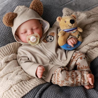 Reborn Poppen Jongen 17 inch - Zachte, Levensechte Pasgeboren Baby Pop met Kleding en Accessoires