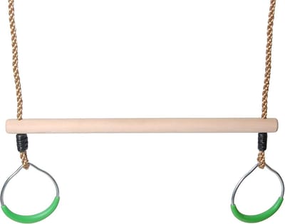 Houten Klimringen en Trapeze voor Schommel - Gymnastiek voor Kinderen Buiten
