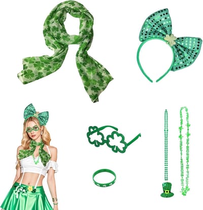 St Patrick's Day Hoofdband - Klaverthema Versieringen, Kostuumaccessoires voor Feestjes en Carnaval, Geschikt voor Volwassenen en Kinderen