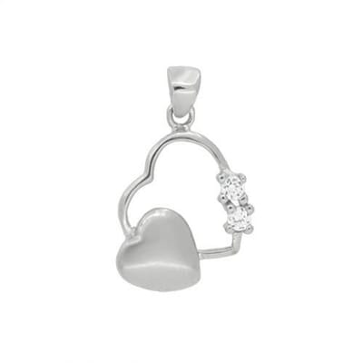 Blinx Jewels Zilveren Hanger Hartjes Steentjes Zirkonia