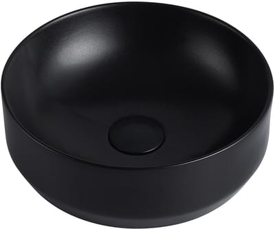 Vente-unique Ronde wastafel KANELLE - Mat zwart