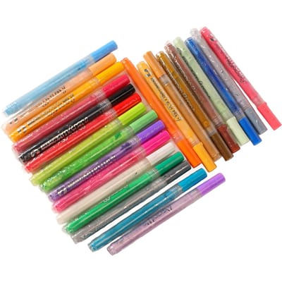 24 Kleuren Acryl Pen Set Permanente Geurloze Waterdichte Acryl Pennen Stift Waterverf Kwast Pennen orange