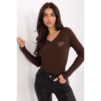 HeartEase Rib Top - Donkerbruin / S/M