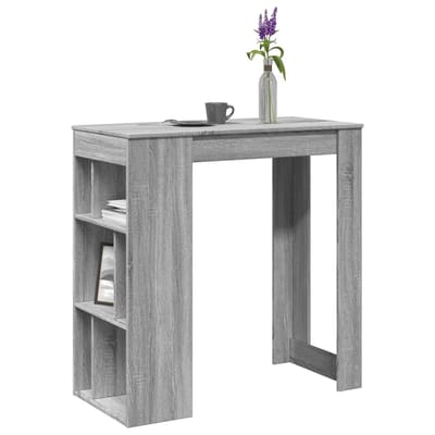 vidaXL - Bartafel - met - rekken - 102x50x103,5 - cm - bewerkt - hout - grijs - sonoma