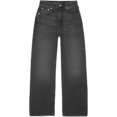 Dames Wide Leg Jeans Nudie Jeans Clean Eileen Night Dune Black