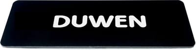 Deurbordje met Tekst duwen - Zwart/wit met ronde letter - Formaat 150mm x 50mm x 1,6mm - zelfklevend