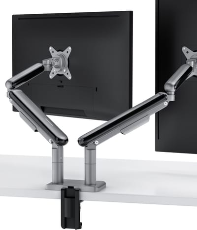 Desktronic Monitorarm Dubbel Zwart - VESA 75x75mm - 100x100mm - Monitor Beugel voor 17-32 Inch