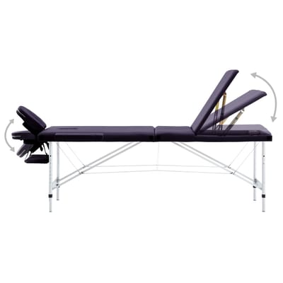 vidaXL - Massagetafel - inklapbaar - 3 - zones - aluminum - paars