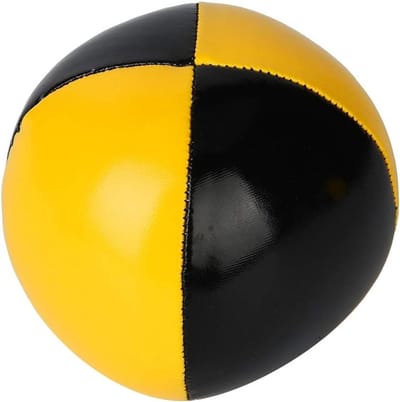 Jongleerballen Set - Jongleerset Beginners - Coördinatie Verbeteren - PU-leer Materiaal - 3 stuks - Geel Zwart
