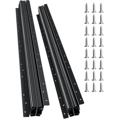 VEVOR ladegeleiders voor vloermontage, 80 cm, volledig uittrekbaar met kogellagers voor onder de trapkastrails, draagvermogen 118 kg, robuuste rails voor de onderkant van trapkasten, voor doe-het-zelf vervanging, zwart