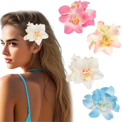 Hawaii floral hairpins - flowers hair clip - hair - clip - flower hair accessories- 4 pcs