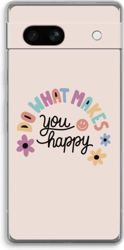 Case Company® - Hoesje geschikt voor Google Pixel 7A hoesje - Happy days - Soft Cover Telefoonhoesje - Bescherming aan alle Kanten en Schermrand