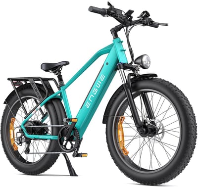 ENGWE E26 Fatbike Elektrische Fiets 26x4.0 Inch – 250W Motor – 48V 16Ah Accu – Voorvorkvering – Shimano 7 Speed – Max 25 km/u – Tot 140 km Bereik – Voor Sneeuw, Zand & Offroad, Groen