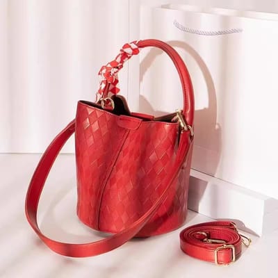 Rode Tas, Diamantvormige Emmerzak, Bruid's Bruiloftstas, Groentemand Emmerzak, Dames Hand-held Crossbody Tas, Geschikt voor Dagelijks Gebruik red