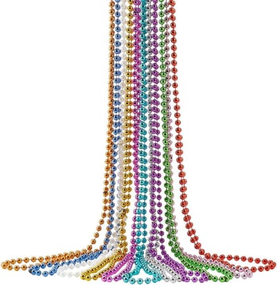 11 Kleuren Mardi Gras Kralenkettingen Set – 81cm Hars Metallic Kettingen voor Carnaval & Feestjes