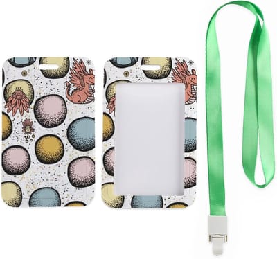 Badgehouder met koord - Kaarthouder ID - Werk identificatie - Afneembaar en lichtgewicht - 68 x 11 cm - Groen