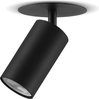 Maclean - Wandlamp - inbouw / buis, spot - rond - aluminium - GU10, 55x100mm, kleur zwart, MCE364 B