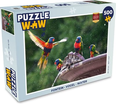 Puzzel Fontein - Vogel - Water - Legpuzzel - Puzzel 500 stukjes