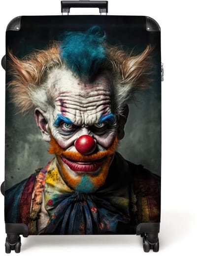 NoBoringSuitcases.com® - Koffer groot - Reiskoffer lichtgewicht - Clown - Portret - Make up - Clownsneus - Kleding - Rolkoffer met 4 wielen - Grote trolley XL - 98 liter bagage