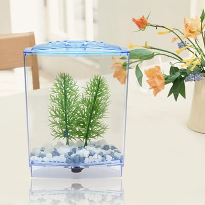 Mini Vis Tank Aquarium Transparant Waterplanten Kweekbak Broedbak Incubator(single) beige