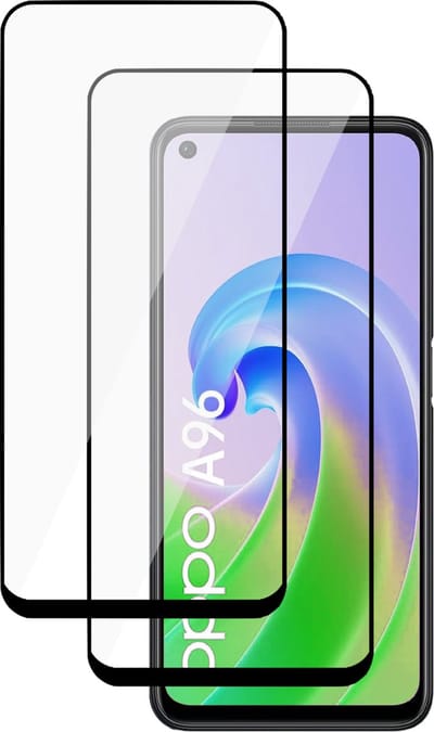 Screenprotector geschikt voor Oppo A96 - Tempered Glass Full Screen Protector - 2 Stuks