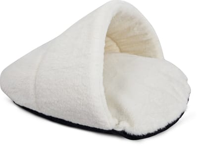 Topmast Pluche Sleeper Slaapmand - 60 x 45 x 30 cm - Wit - Kattenmand - Kattenmandje