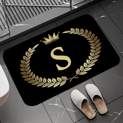 Disney Zwart Gouden Kroon Letter Vloermatten Antislip Keukenkleed Deurmat Entree Deur Huis Welkomstkleed Verfijnd 40x60cm