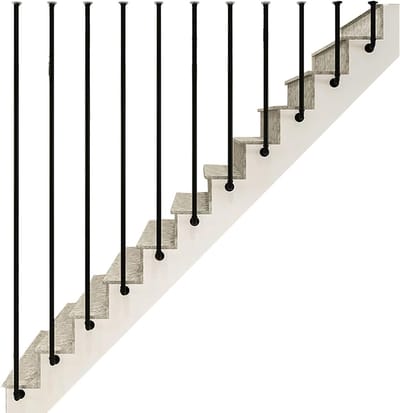 Trapleuning Smeedijzer - Wandbeugel - Veilig Trap Lopen - Roestwerende Coating - 30 cm - Zwart