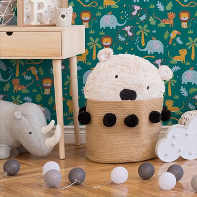 JUNGLE DIEREN BEHANG | Kinderkamer - groen geel blauw bruin wit - A.S. Création Little Love