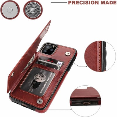 ShieldCase Hoesje geschikt voor Apple iPhone 11 Pro wallet case - bruin - Stijlvol Telefoonhoesje - Duurzame Bescherming - Multifunctionele Wallet Hoes - Hoogwaardig materiaal