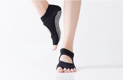CHPN - Yoga Sokken - 1 paar - Anti-slip - Sportsokken - Dames - Zwart - Pilatessokken - Met open teen - Fitness sokken - Yogasok - Danssokken - Maat 36/39